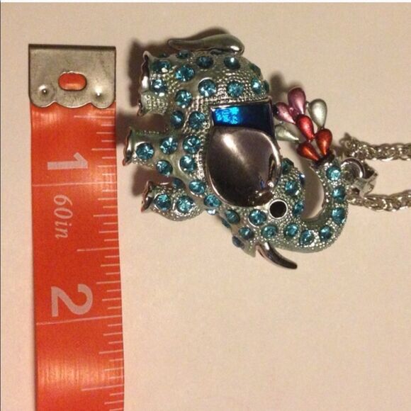 (S2) Blue Elephant Necklace - Picture 3 of 5